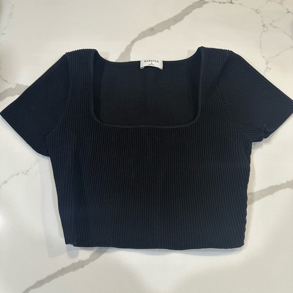 Aritzia Babaton Square Neck Black Top-Size Medium - Picture 8 of 9